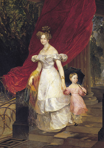 Karl Briullov Portrait of Grand Duchess Elena Pavlovna and her daughter Maria